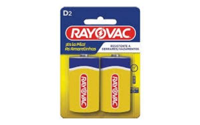 PILHA RAYOVAC AMARELINHA GRANDE D2 CART. 2 UND.